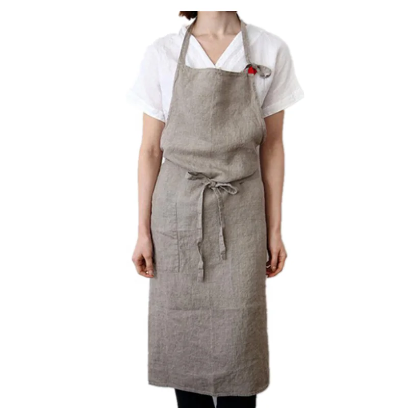 Japanese linen apron Korean version of the waiter overalls Gift apron advertising home kitchen antifouling custom logo barist