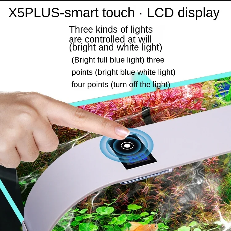 Светильник X5PLUSThin для аквариума, светодиодная лампа с зажимом в виде чаши, с синим и белым светом, маленькая лампа для аквариума