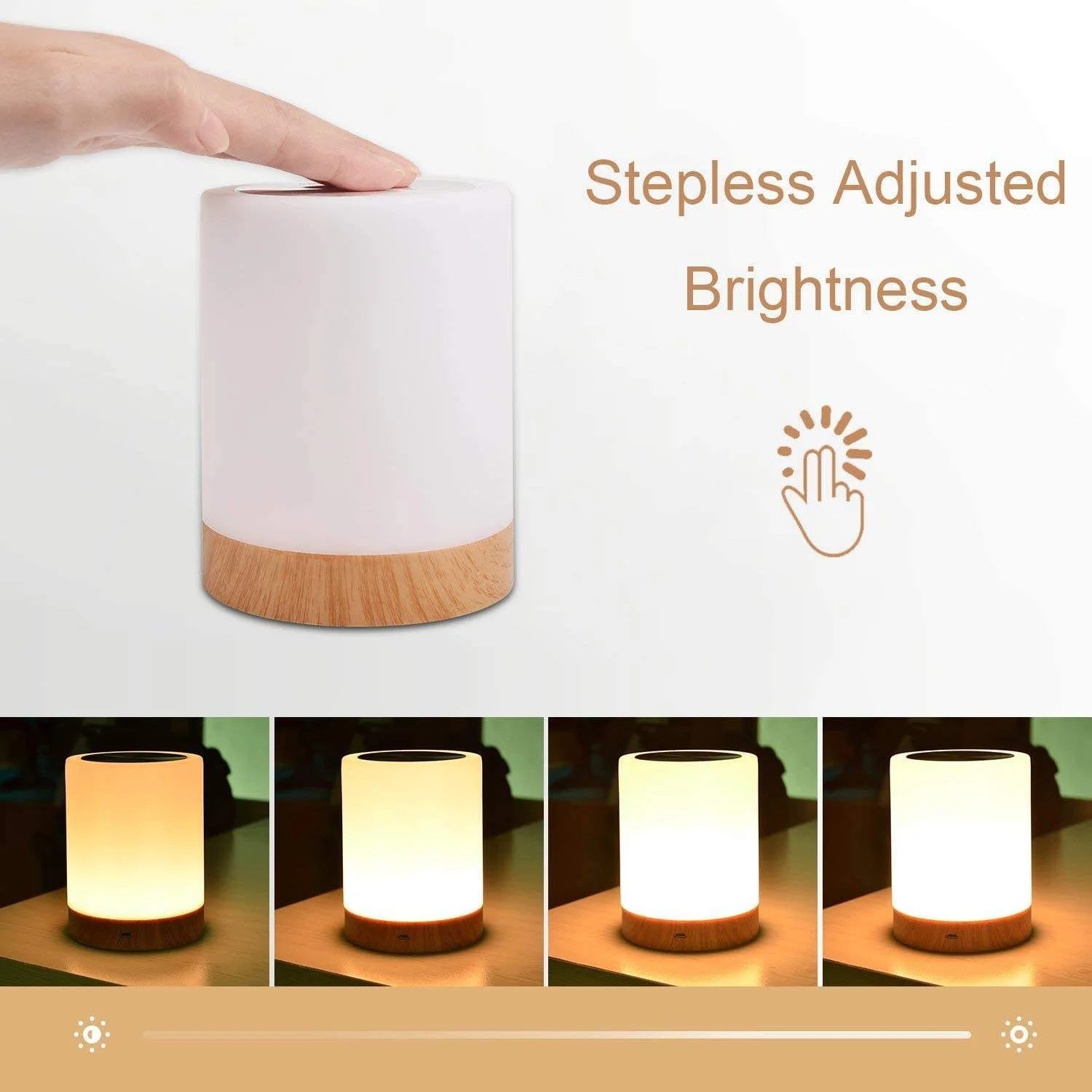 LED Table Touch Lamp USB Rechargeable RGB Color Changing Bedroom Desk Bedside Music Sync Dimmable LED Night Lights Lamps