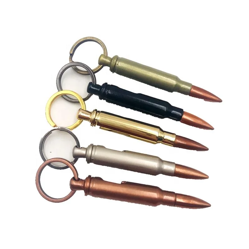 Zinc alloy plating 6 colorful metal bullet Keychain Bottle Opener