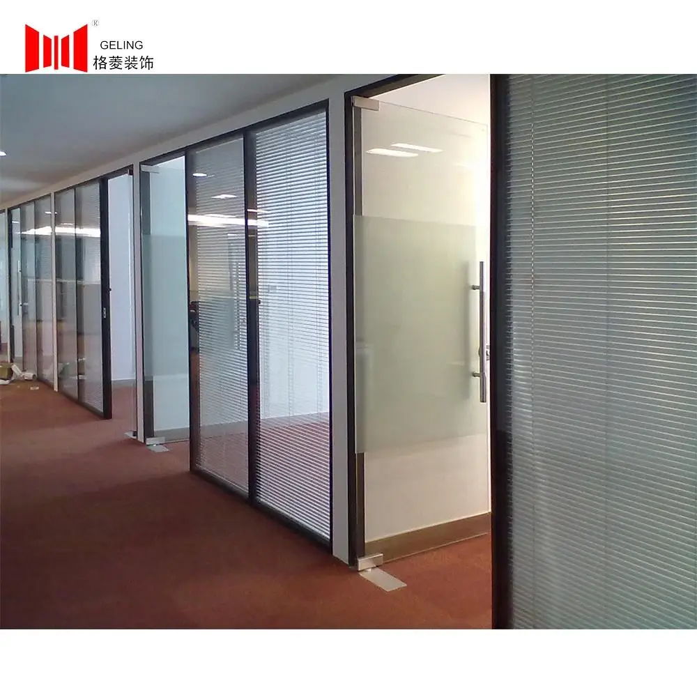83mm aluminum frame double glass used office detachable partition wall for conference