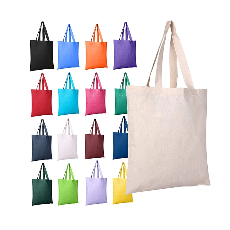 Promotional Eco Cotton Printed Canvas Bag Customizable Tote Bag With Custom Logo Reusable Shopping Bags Canvas