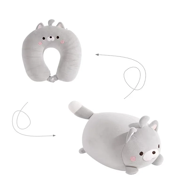 Cute penguin U-shaped pillow multifunctional deformable neck pillow dual-use plush toy for children
