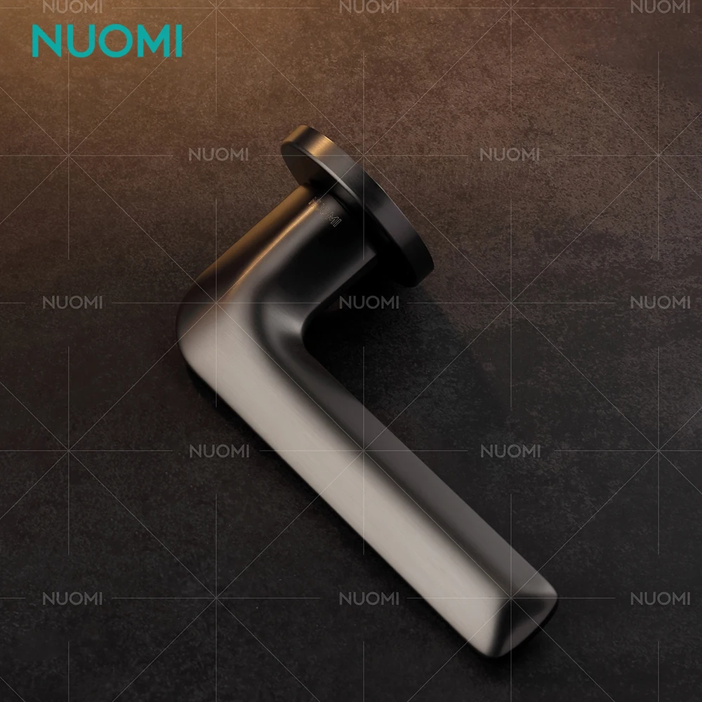 NUOMI Zinc Alloy Bedroom Door Handle Lever Lock Modern Gold Door Lock Knobs Minimalist Internal Door Handles with Lock