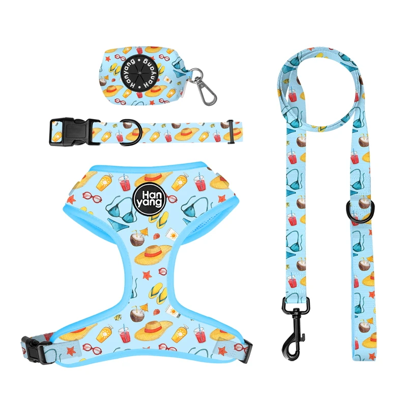 Hanyang 2023 Pet Supplier Pet Harness Premium Dog Harness Soft Neoprene Neck Adjustable Pet Dog harness