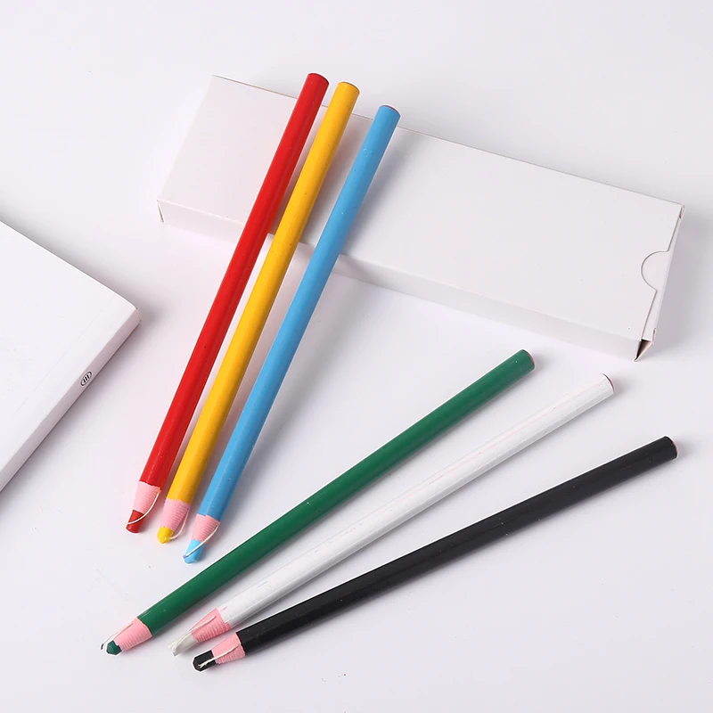 Glass Fabric Marking Auto Peeling Pencil Chalk Pencil Wholesale Metal Paper Box CE Marker Pen Dry-erase & Wet-erase 12 Colors