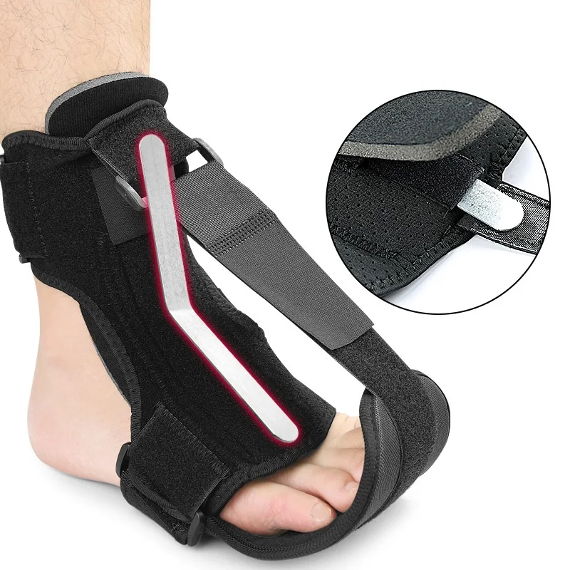 Adjustable Night Splint Drop Foot Orthotic Brace Ankle Support Breathable Aluminum Plate Support Foot Lift Stretch Strap