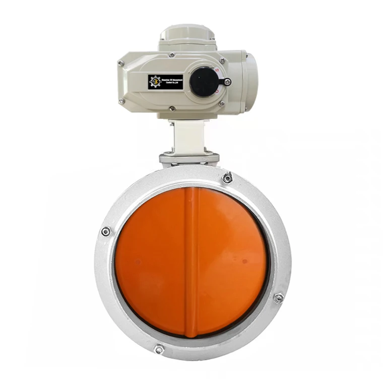 10inch electric 24VDC Single Double Flange ss304 Polyurethane Aluminum Alloy cast iron Silo dust Powder vfs Butterfly Valve