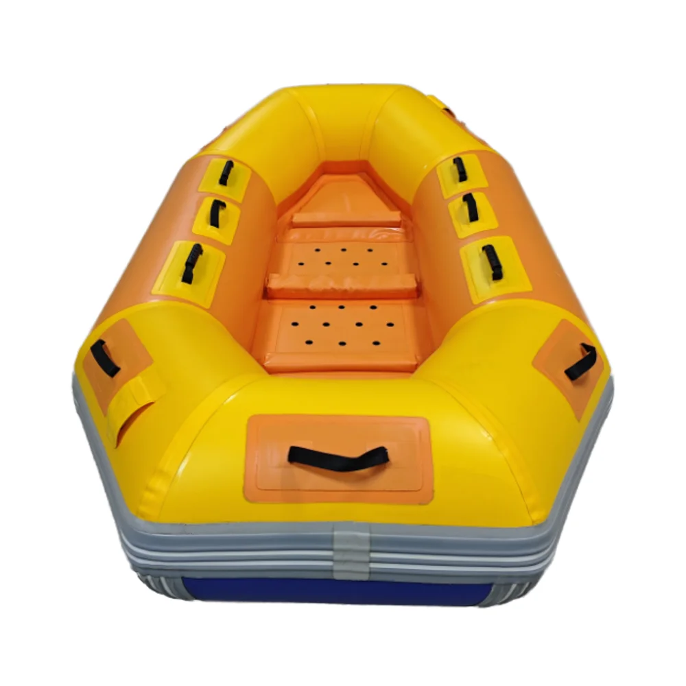 Yellow Two-Person PVC Pro Inflatable Raft and  Kayak for Lake Use Fishing Boat Durable Sea Kayak River Sports