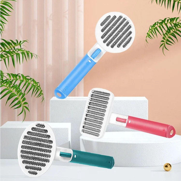 Korea Pumpkin Pet Cat Dog Needle Button Clean Hair Comb Body Massage Hair Removal Pet Brush