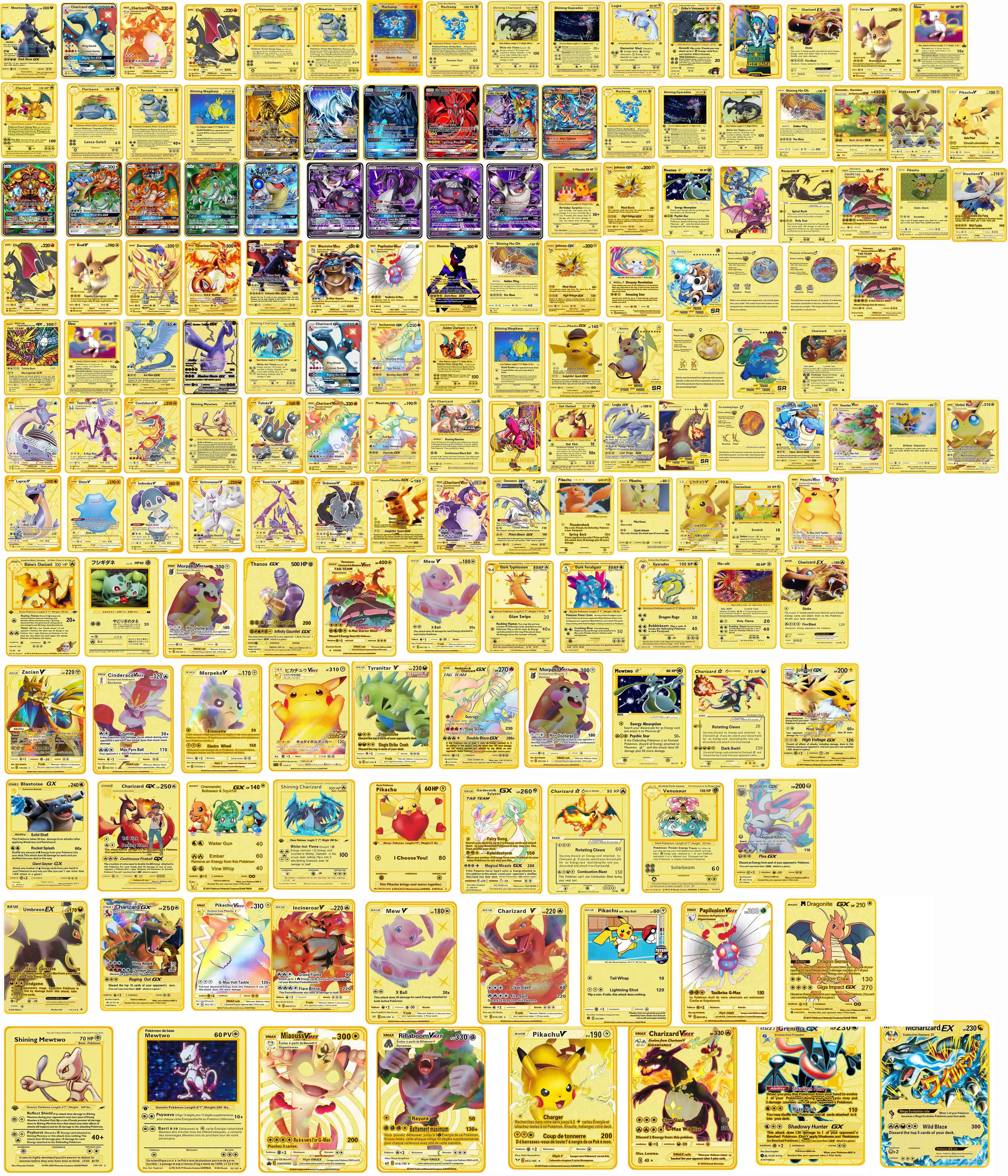 Покемон металлическая карточка Огненный Дракон пика чуйб мультфильм настольные игры