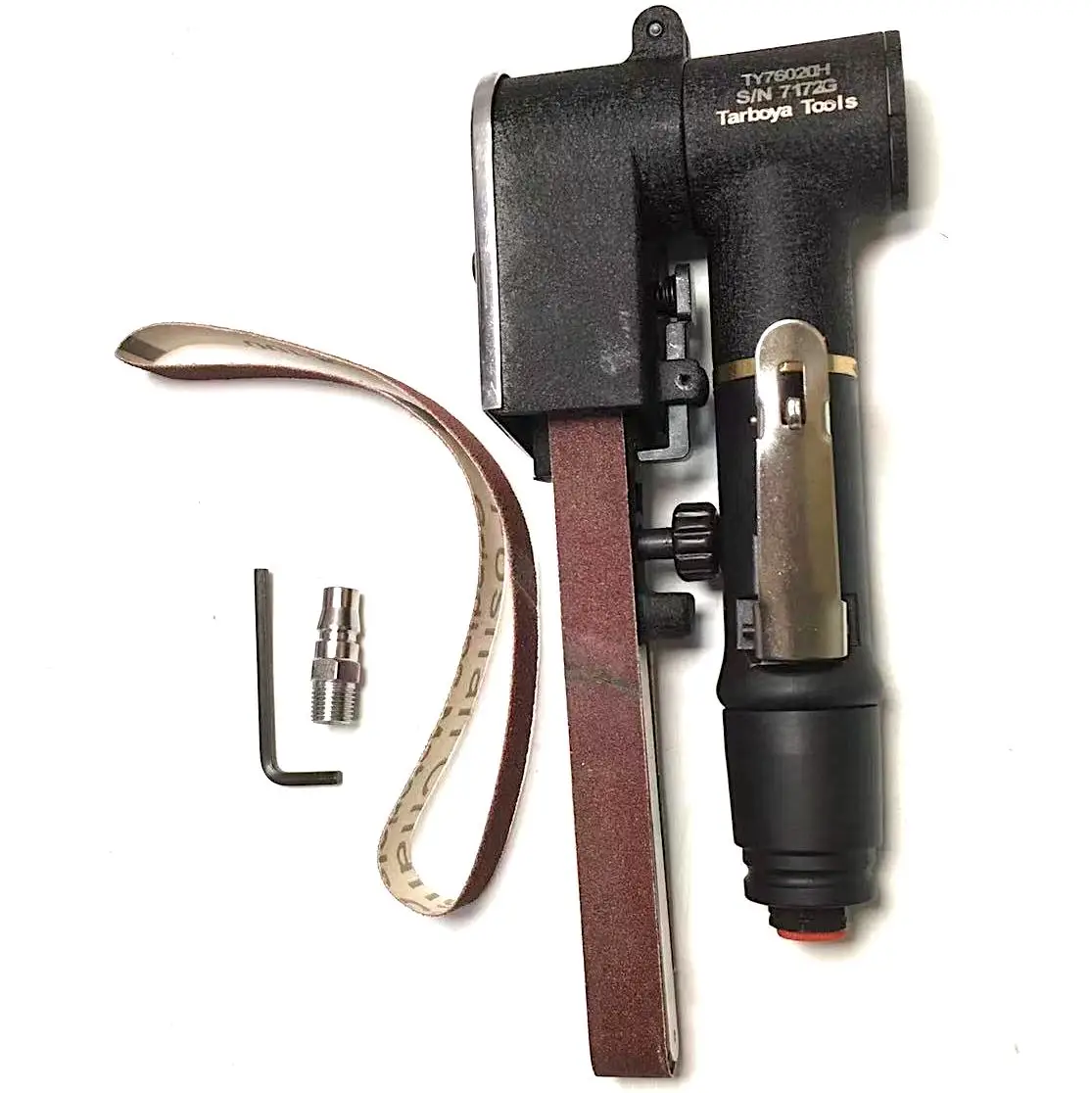 First-class pneumatic belt sander Fast material removal Plenty of power Length of usable belt allows further reach welding tools