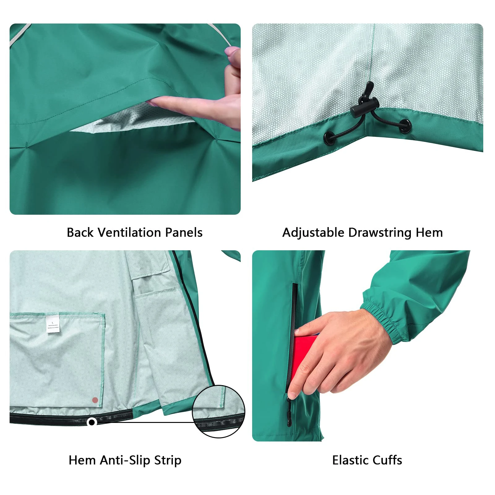 Apparel Manufacturers Light Outdoor Jacket Waterproof Cycling Bike Rain Outerwear Hiking Windbreaker Raincoat Packable Jackets