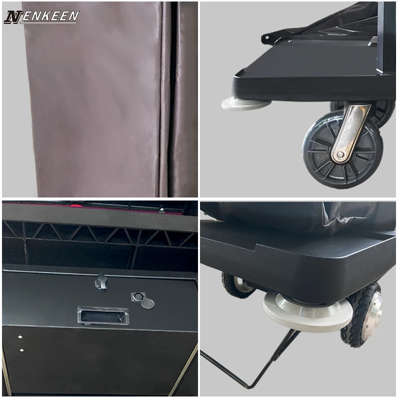 Custom Powered Housekeeping Cart OEM Heavy Duty Electric Cleaning Cart Hotel Room Maid Trolley