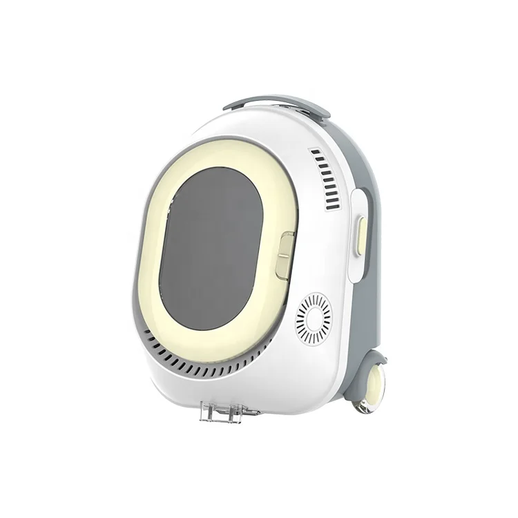 
Pravite Label Inner Fan Design Hard PC Plastic Pet Stroller Luggage Carrier School Capsule Backpack Cat Trolley Bag for Puppy 