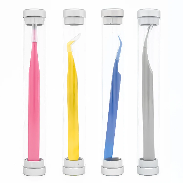 Professional individual eyelash customized tweezers Japanese stainless eyelash extension tweezers package box