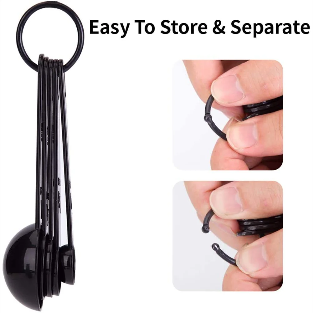 10 Piece Stackable kitchen cooking pp plastic Measuring cup and scoop Set for powder syrup coffee Cups spoons 250ml 30ml