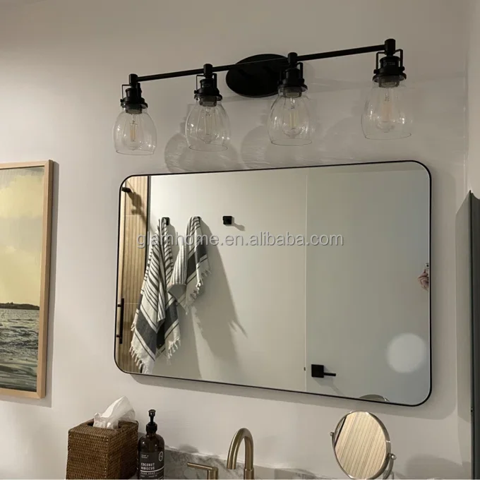 Modern decor mirror home decorative items for living room salon makeup metal frame bathroom vanity mirror