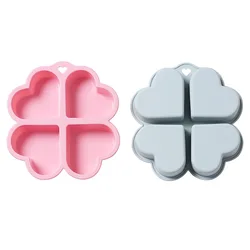 4 Cavities DIY OEM Customized Big Love Loaf Pan 3D Large Shape Pancake Baking Cake Tray Mould Silicone Heart Mold