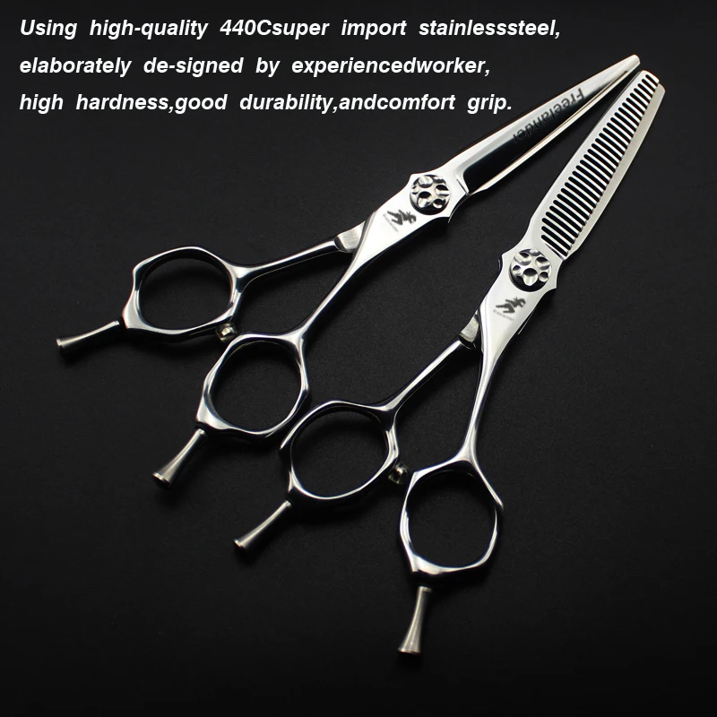 6.0 inch    XLM-01  new fashion design beauty barber scissors flat scissors tooth scissors