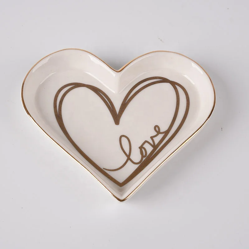 Exquisite Ceramic Heart-Shaped Ring Dish Holder for Jewelry and Trinkets - Ideal for Home Decor, Weddings, and Birthdays