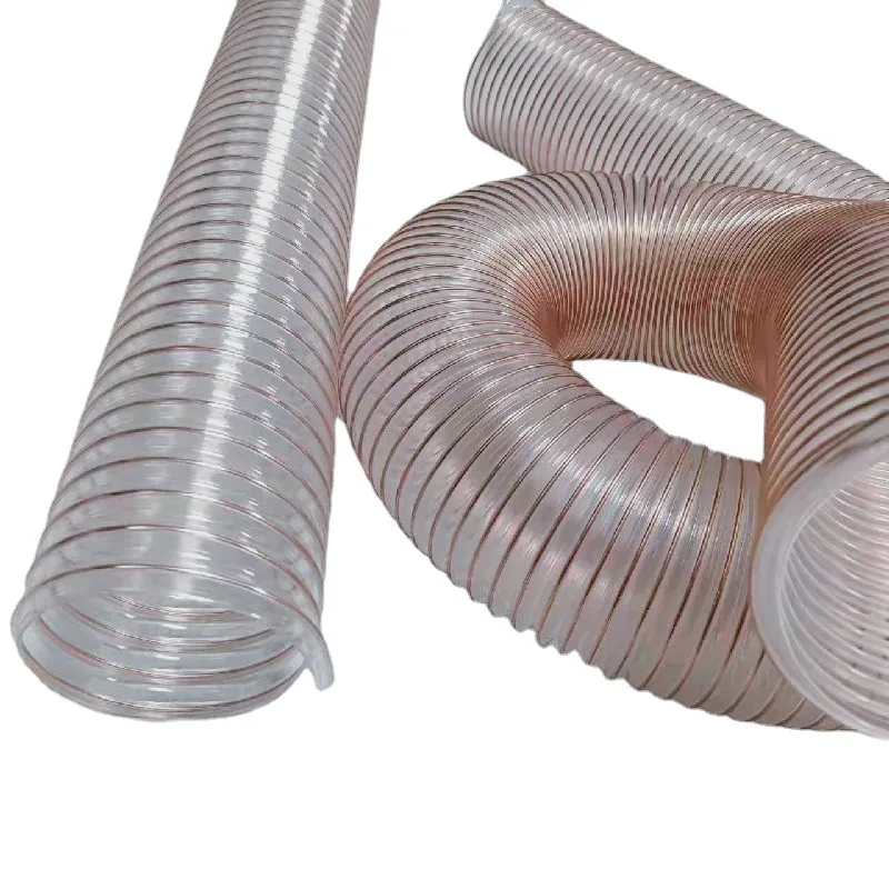 PU steel wire expansion pipe woodworking dust suction pipe pu steel wire polyurethane hose fan exhaust pipe