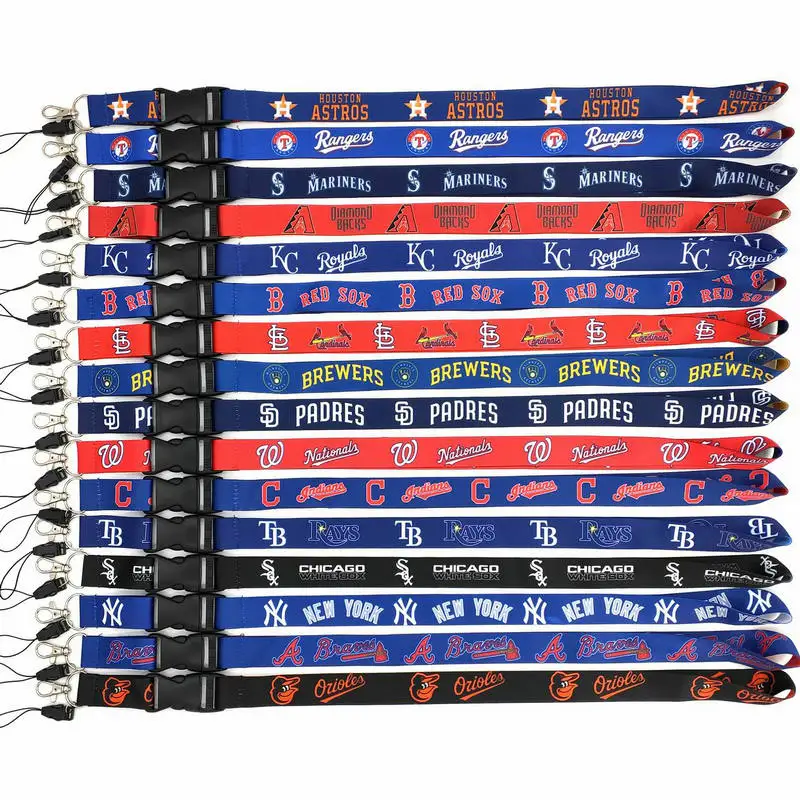 Wholesale Custom Sport Team logo America Major Baseball Lanyard Keychain