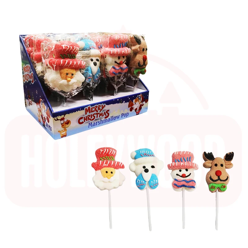 Holeyworld 35g Fruity Christmas Marshmallows Classic Cartoon Series Shaped Candy Sweet Fruit Made Sugar Packaged Box Pieces