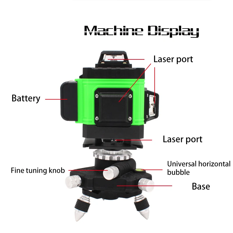 16 lines 4d laser level green laser light 532nm set from factory