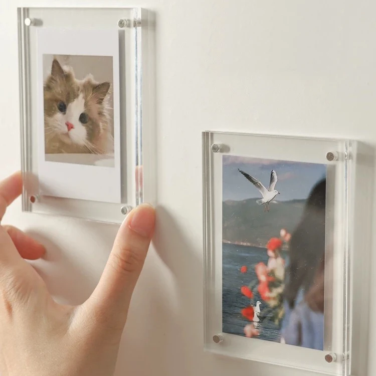 2,36x3,54 дюймов прозрачная акриловая магнитная фоторамка для холодильника маленькая магнитная фоторамка