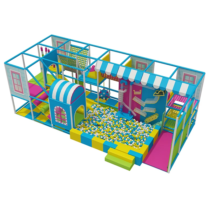 Customizable Mini Indoor Playground with Ball Pit and Climbing Wall for Commercial Use