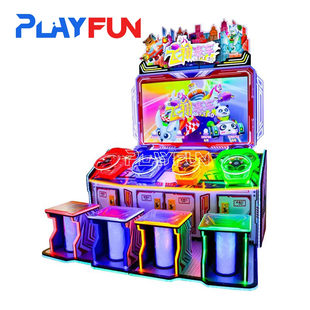 Playfun лидер продаж 4 игрока детский гоночный автомобиль игровой автомат для аркад и любителей игр с монетами