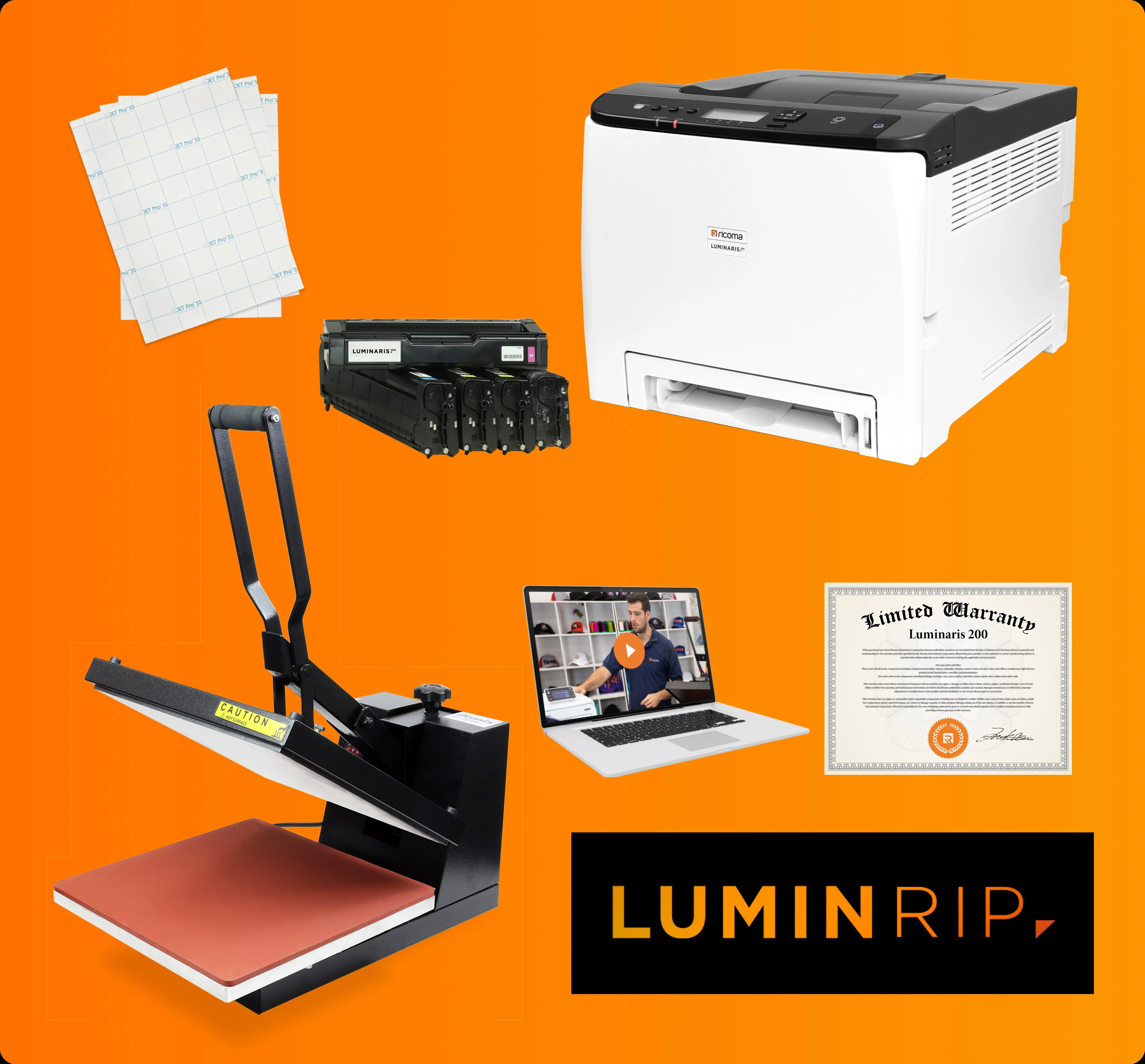 RiCOMA DTF Printer New White Toner Transfer Printer for Paper Printing for Home Use