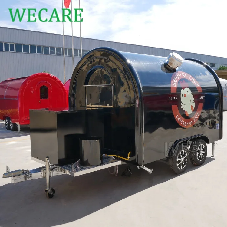WECARE Street Mini Mobile тележки для еды наружный маленький круглый мобильный трейлер продажи в США