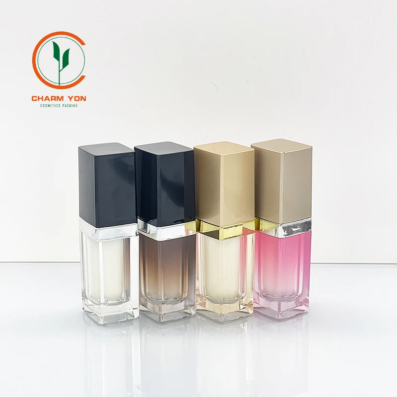 Luxury square Acrylic Jars Plastic Jars Lids Storage Jars Silver 50ml 30ml Customized Logo with Pump lotion cosmetic bottle