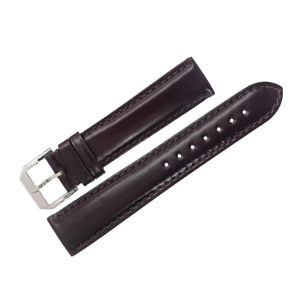 Private Label Fashion 20mm shell Cordovan Western Style Leather Strap Premium Soft  For Wrist Watch