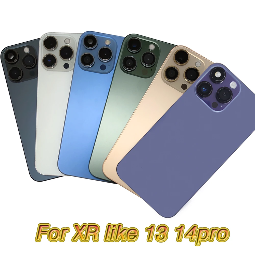 Back Cover XR to 13 14Pro Housing with Logo for iPhone Xr  Convert to 13pro 13 14 pro max  iphone xr to 13 pro housing