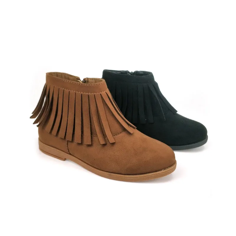 
Design Fashion Tassels Flat Heels Casual Ankle Boots The Cowgirl New for Girls Winter Ankle & Bootie Fashion Trend SLIP-ON TPR 