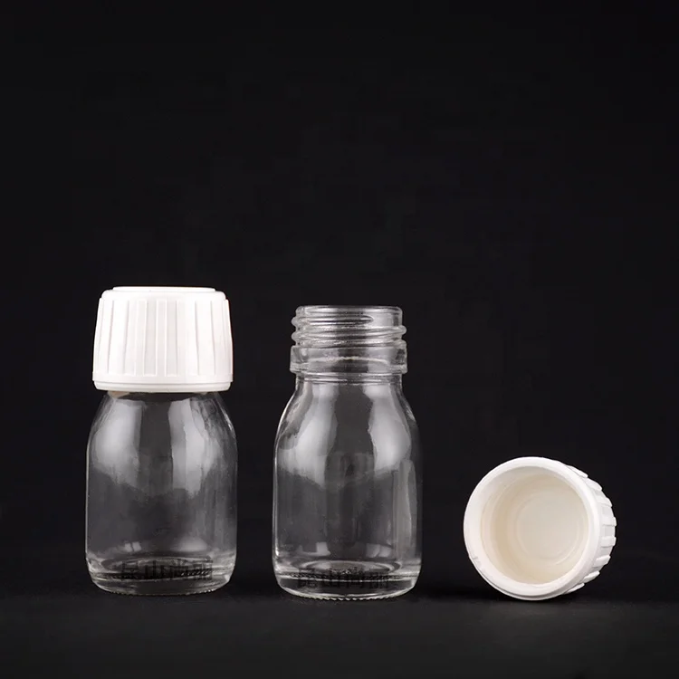 in stock 1oz clear maple syrup glass bottle with PP Anti-theft sealing cap for Sample packaging sample packaging 30ml