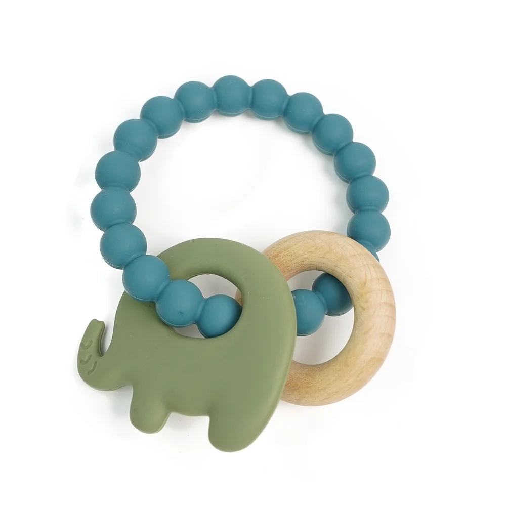 Hot silicone baby teether grip infant teething toys sensory elephant silicone teething toy bpa free silicone baby teething ring