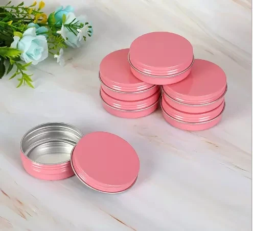 Great Design aluminium screw top tins 10g 15g 30g 50g 60g 80g 150g beard oil silver black gold pink aluminium tin container