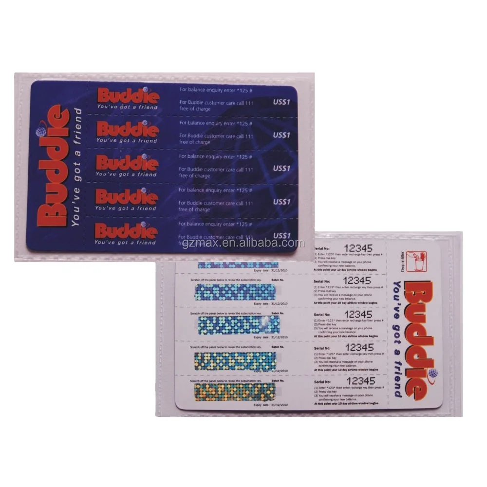 Telecom recharge prepaid card multi pin