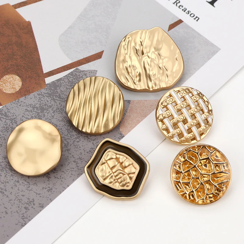 Fashion Garment Accessories Custom Rhinestone Metal Pearl Shank shell  Buttons Sewing Button For Coats Bags