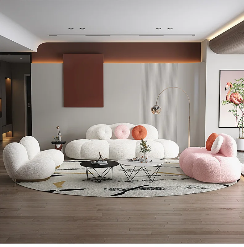 Modern Italian Minimalist Cloud Shape Leisure Sofa Set for Living Room Hotels Apartments Villas Malls and Basements