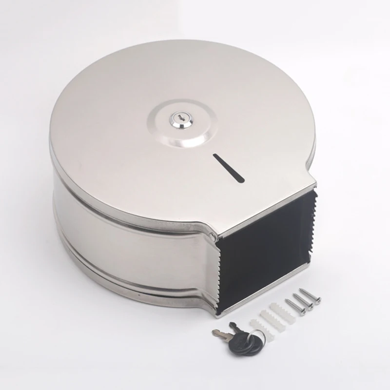 Wall mounted stainless steel large toilet roll paper towel dispenser