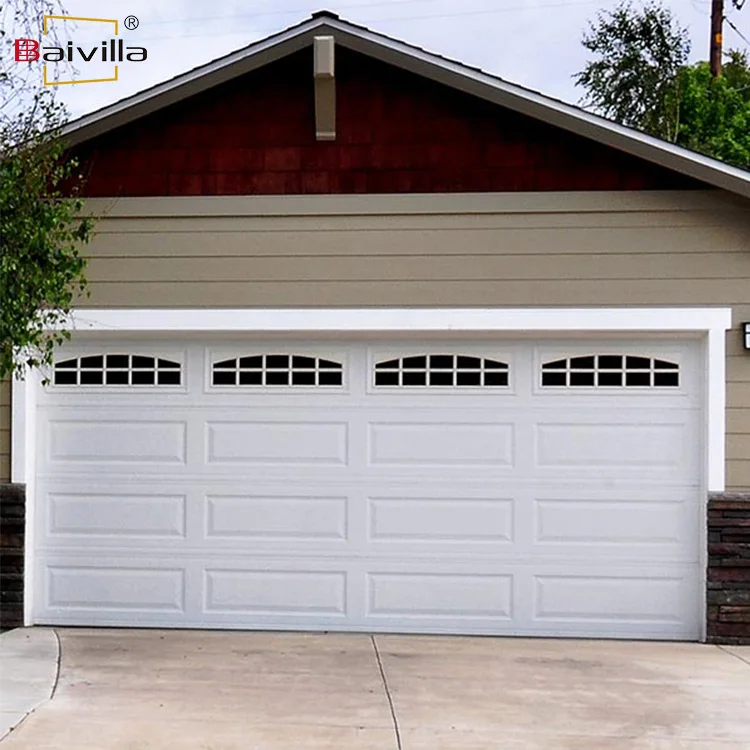 Factory price custom design modern white aluminum panel remote control electric automatic open insulation sectional garage door