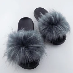 wholesale fashion fur slippers shoes faux fur slippers for women