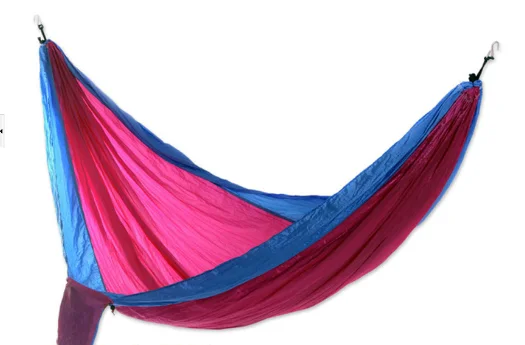 Colorful Modern Portable Hanging Canvas Hammock Bed for Outdoor Camping & Park Use Includes Stand