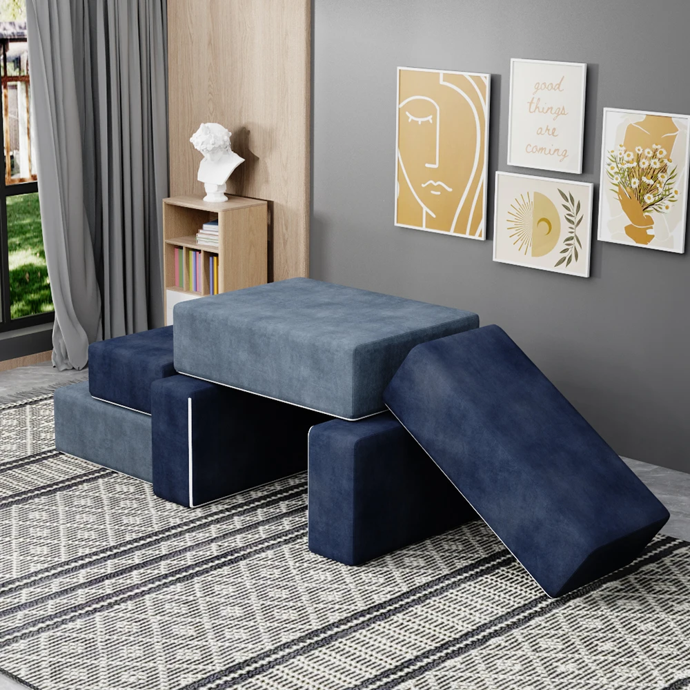 2022 manufactories hot selling customized home soft play fort couch set Safety Building Blocks High Density Foam Sofa