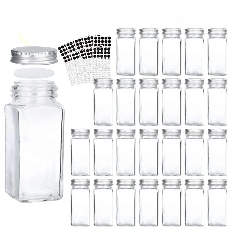 RAYBIN wholesale custom 4/6/8/12oz kitchen glass empty spice bottle mason jar container with metal lid set